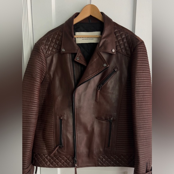 Boda Skins Men’s Brown Leather Moto Jacket - Picture 1 of 10